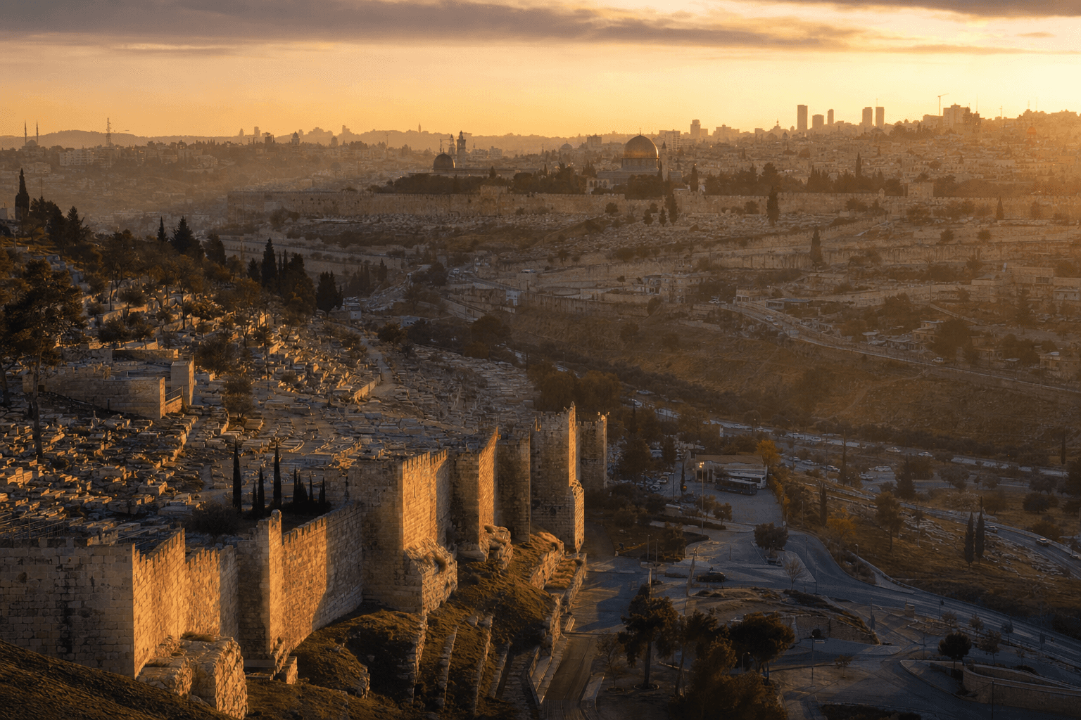 Jerusalem Old City at golden hour